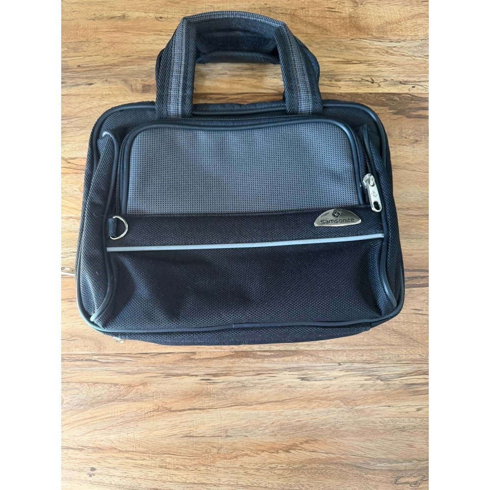 Samsonite Hanging Toiletry Bag Travel Organizer Kit Black & Gray Canvas